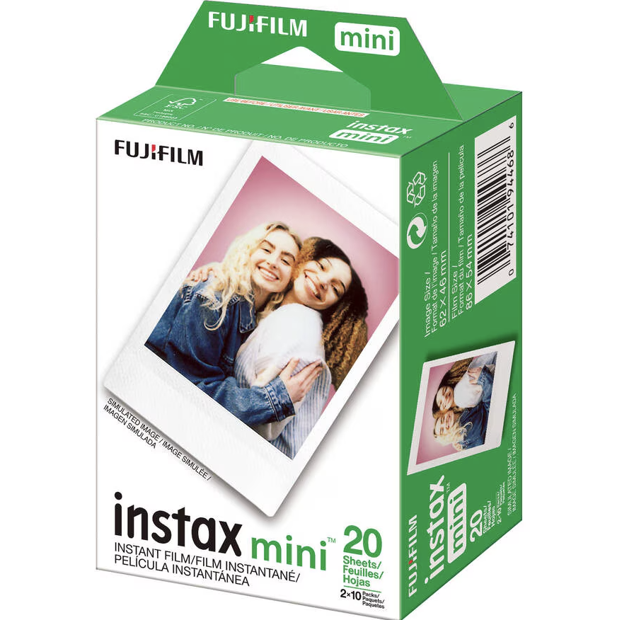 Fujifilm Instax Mini Fujifilm instant film photo paper (white border double pack, total of 20 photo papers)