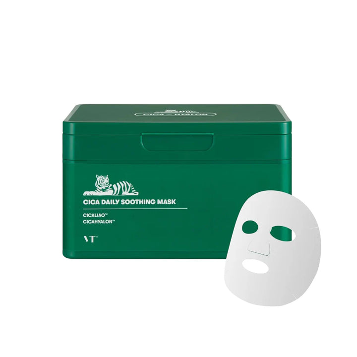 VT "30ea" CICA DAILY SOOTHING MASK 老虎積雪草綠寶盒抽取式舒緩面膜 30片【平行進口】