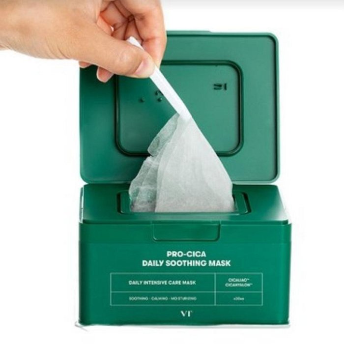 VT "30ea" CICA DAILY SOOTHING MASK 老虎積雪草綠寶盒抽取式舒緩面膜 30片【平行進口】
