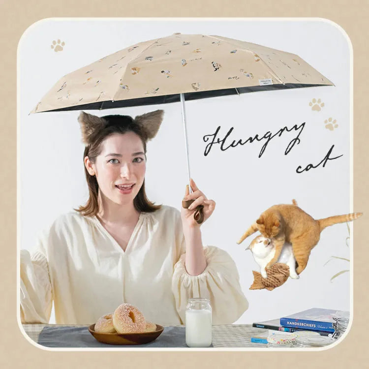 Wpc.花店/貪吃貓咪隔熱防UV遮陽傘/摺曡傘/縮骨遮/短遮【masayuki oki 】