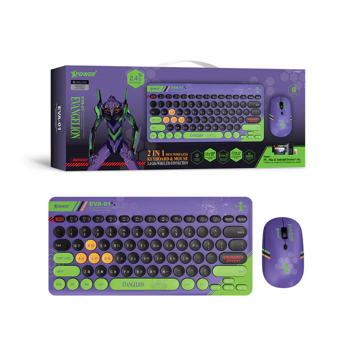 XPower EVA初號機 2合1 2.4G 無線鍵盤滑鼠套裝 - KB6【香港行貨】