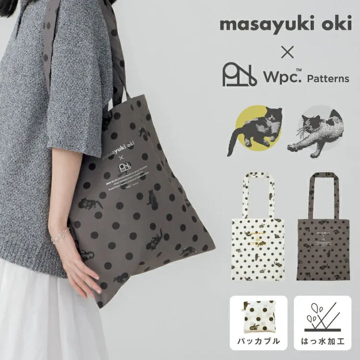 Wpc.【沖昌之 Masayuki Oki】波點貓咪時尚休閑防水布袋/手提包