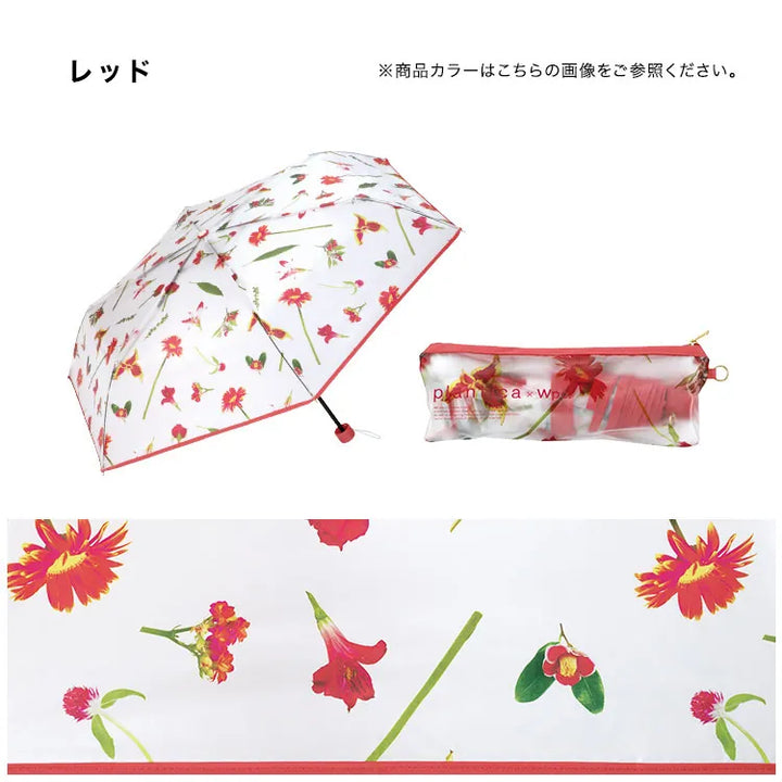 Wpc.花卉圖案半透明塑料摺雨傘/短遮/縮骨遮