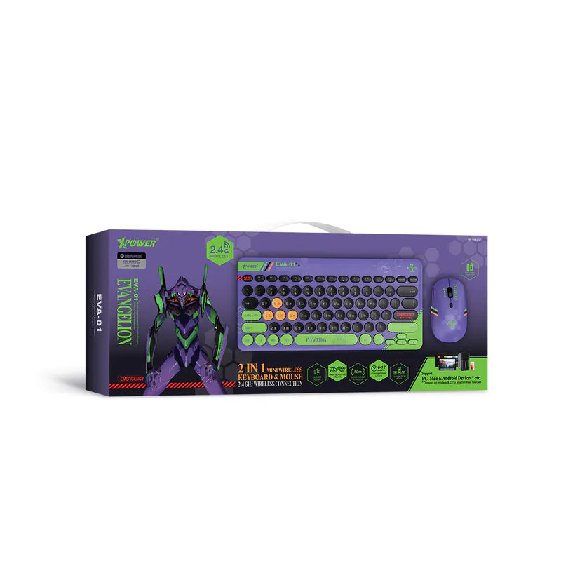 XPower EVA初號機 2合1 2.4G 無線鍵盤滑鼠套裝 - KB6【香港行貨】