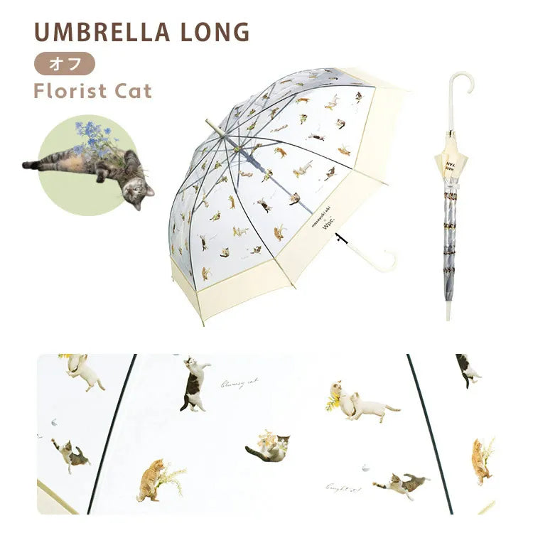 Wpc. 貪吃貓咪塑料長雨傘/直遮|masayuki oki × wpc.