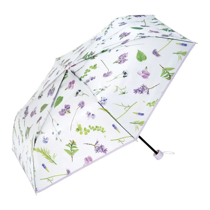 Wpc.花卉圖案半透明塑料摺雨傘/短遮/縮骨遮
