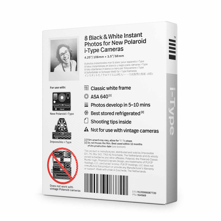 Polaroid iType B&W 黑白即影即有相紙 白框【香港行貨】 - eDigiBuy