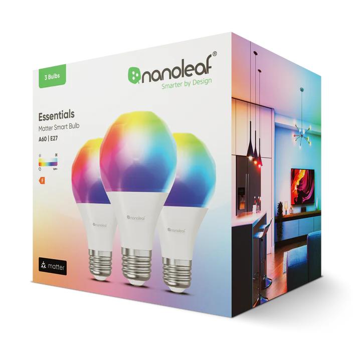 Nanoleaf Essentials A60|E27 Smart Light Bulb (3-Pack) (Compatible