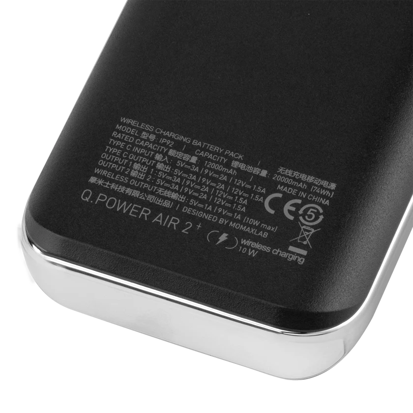 Momax Q.Power Air2+ 無線充電流動電源 20000mAh IP92【香港行貨】