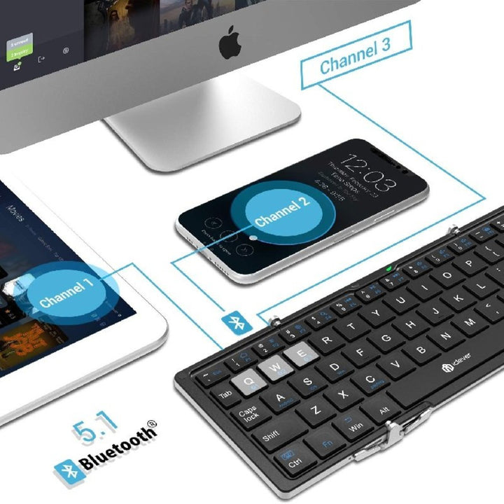 iClever - IC-BK03 銀色折疊藍牙鍵盤【香港行貨】 - eDigiBuy