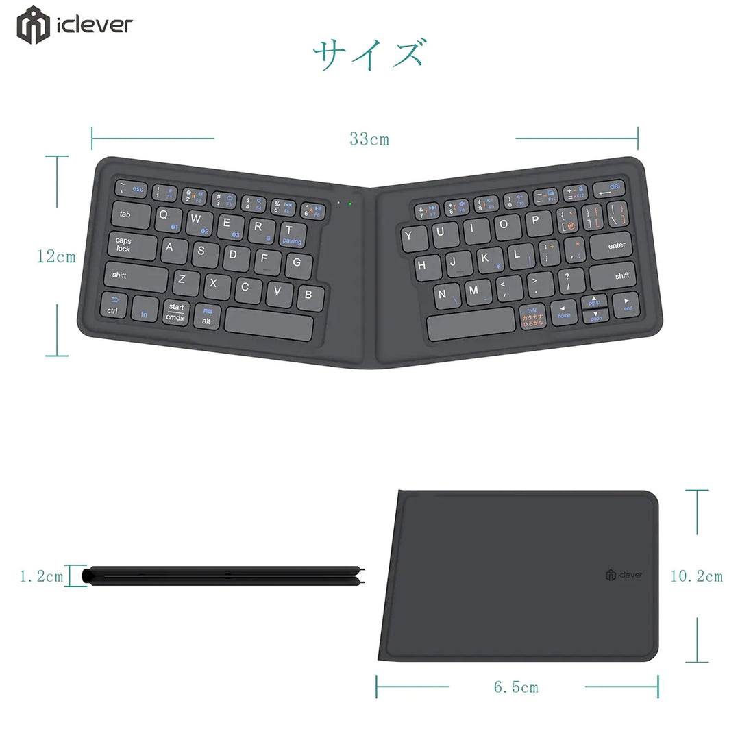 iClever IC-BK06 灰絨面折迭藍牙 無線鍵盤【香港行貨】 - eDigiBuy