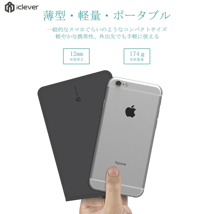 iClever IC-BK06 灰絨面折迭藍牙 無線鍵盤【香港行貨】 - eDigiBuy