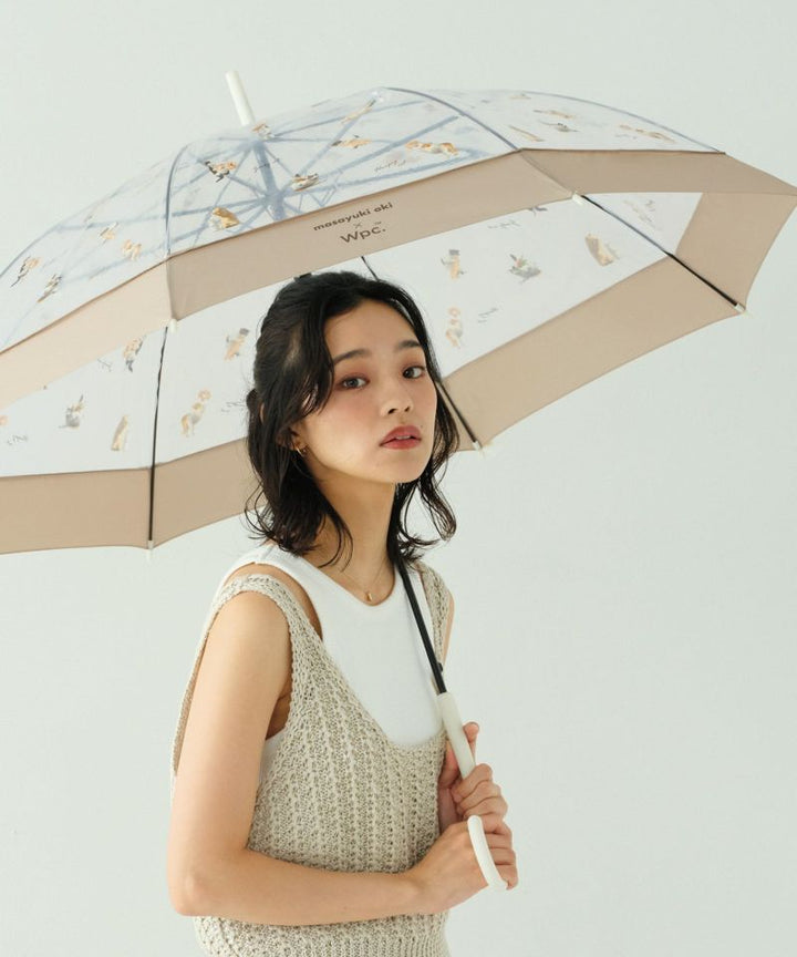 Wpc. 貪吃貓咪塑料長雨傘/直遮｜masayuki oki × wpc.