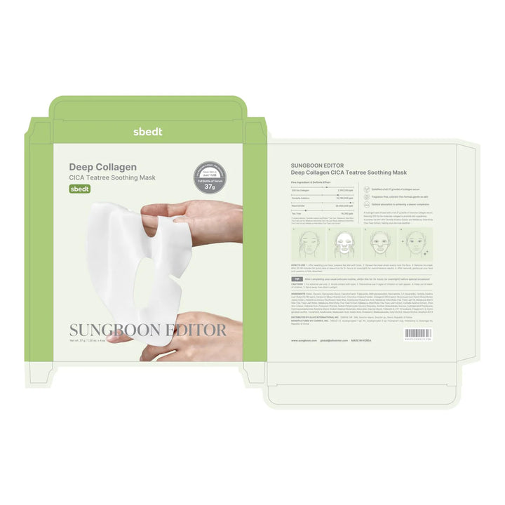 SUNGBOON EDITOR Deep Collagen Cica Teatree Soothing Mask 深層膠原蛋白積雪草茶樹舒緩面膜 (4片裝)【平行進口】