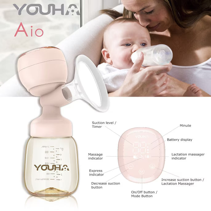 YOUHA 優合 Aio 電動吸奶器及哺乳按摩器【香港行貨】