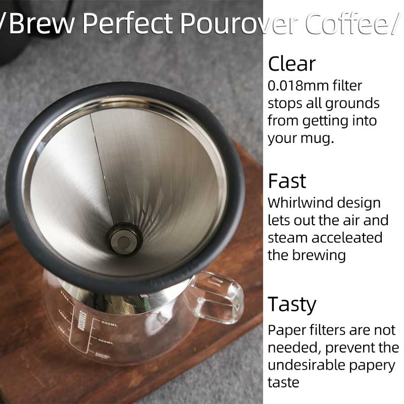 Staresso W-6A Pour Over Metal Coffee Filter 手沖咖啡濾杯 (連底座)【香港行貨】