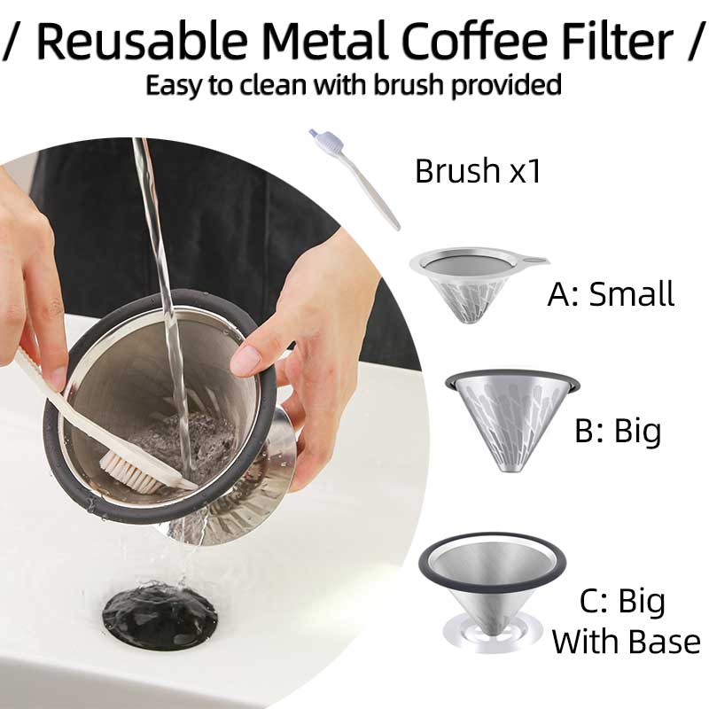 Staresso W-6A Pour Over Metal Coffee Filter 手沖咖啡濾杯 (連底座)【香港行貨】