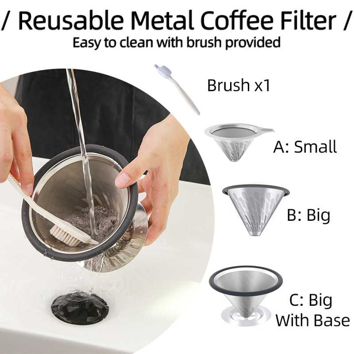 Staresso W-6A Pour Over Metal Coffee Filter 手沖咖啡濾杯 (連底座)【香港行貨】