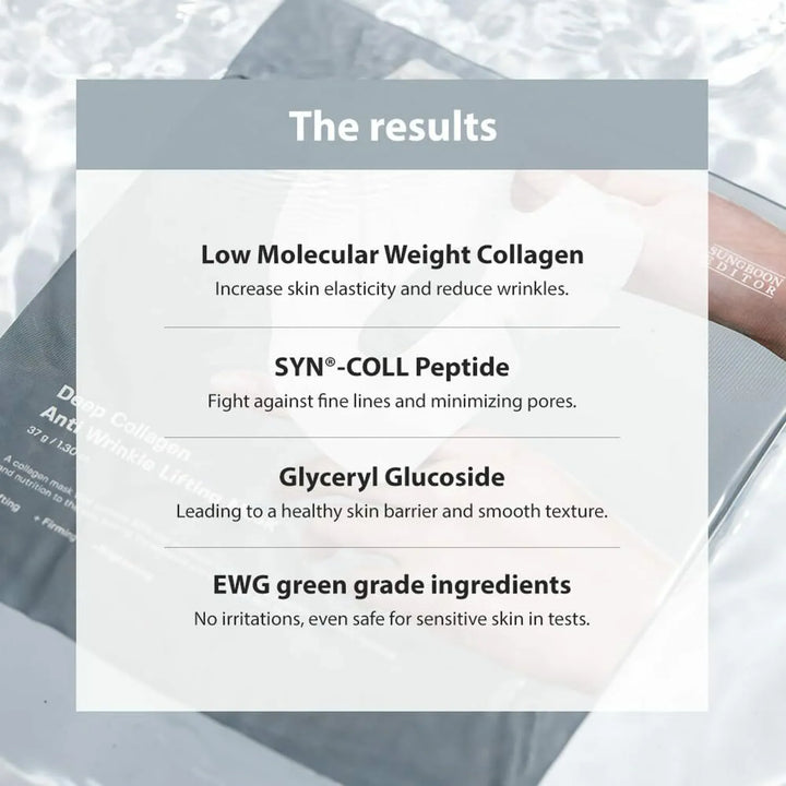 SUNGBOON EDITOR Deep Collagen Power Boosting Mask 深層膠原蛋白抗皺提拉面膜 (4片裝)【平行進口】過夜面膜