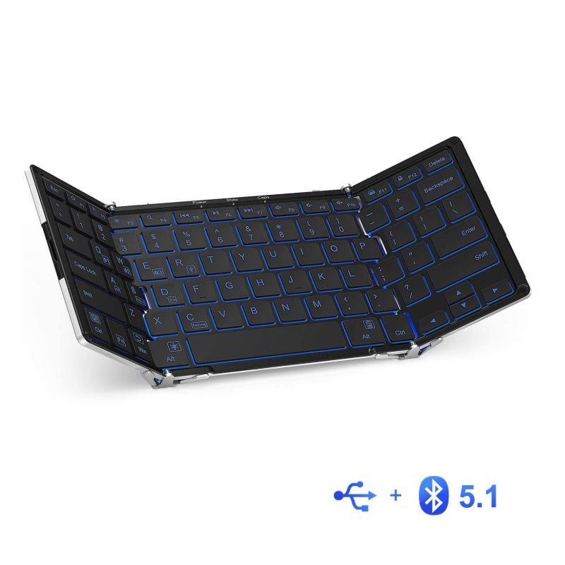 iClever IC-BK05 三色背光銀色三折疊藍牙鍵盤【香港行貨】 - eDigiBuy