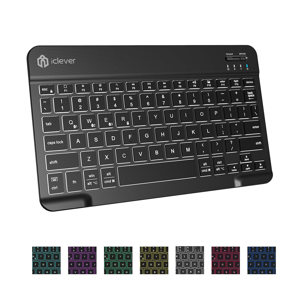 iClever IC-BK04 7色LED背光超薄靜音藍牙 無線鍵盤【香港行貨】 - eDigiBuy